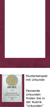 Urkundenmappe - Klarsichtdeckblatt mit Prägung - Farbe Weinrot