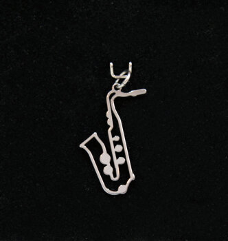 Schmuckanhänger aus Edelstahl Saxofon