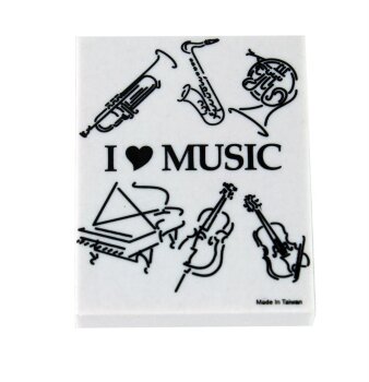 Radiergummi "I love Music" (10-Stück-Packung)