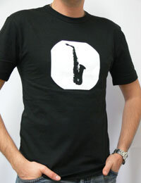 T-Shirt - Saxofon schwarz M