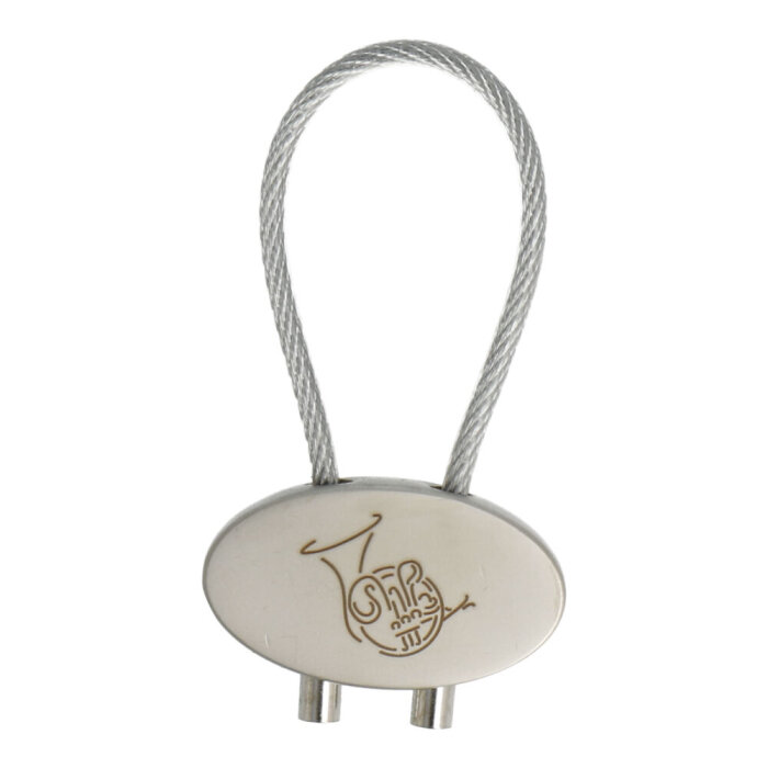Schlüsselanhänger Horn aus Metall (oval)