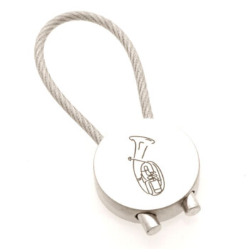 Schlüsselanhänger Tenorhorn aus Metall (rund)