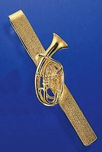 Krawattenschieber mit kleinem Tenorhorn (Silber vergoldet)
