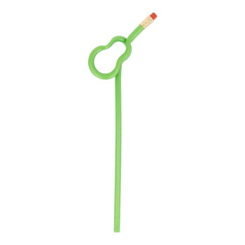 Bleistift mit Radiergummi Gitarrenform grün