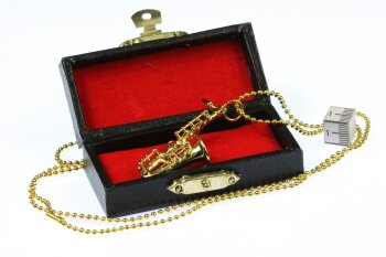 Kette Miniatur-Saxofon gold