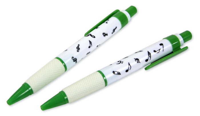 Kugelschreiber mit Griffmulde Notenmix (10 Stück Packung)  Grün
