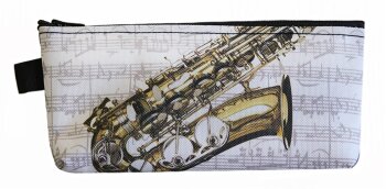 Stiftmäppchen Notenlinien mit Instrument Saxofon