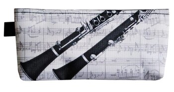 Stiftmäppchen Notenlinien mit Instrument Klarinette