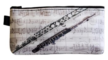 Stiftmäppchen Notenlinien mit Instrument Flöte