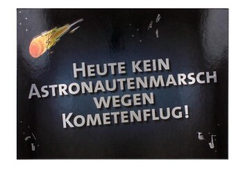 Postkarte "Heute kein Astronautenmarsch wegen...