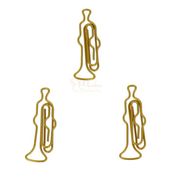 Büroklammern Trompete gold (15-Stück-Packung)