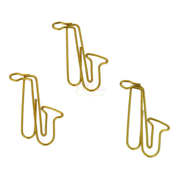 Büroklammern Saxofon gold (15-Stück-Packung)