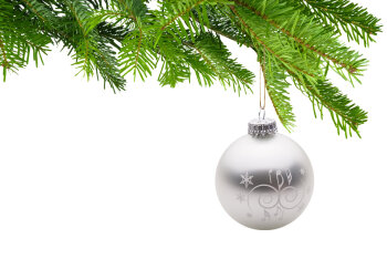 5er-Set Weihnachtskugeln "Ornamente" silber