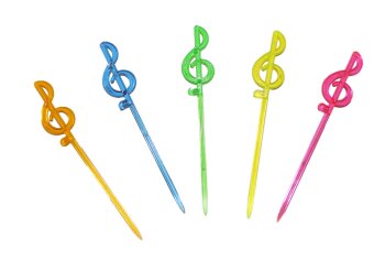 Partysticks mit Violinschlüssel / Notenschlüssel Neonfarben
