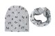 Set mit Mütze und Rund-Schal für Kinder grau