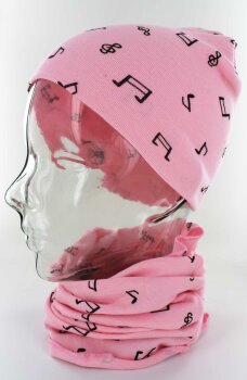 Set mit Mütze und Rund-Schal für Kinder rosa
