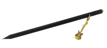 Bleistift schwarz mit goldenem Charm-Anhänger