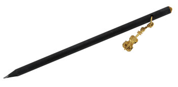 Bleistift schwarz mit goldenem Charm-Anhänger Violine