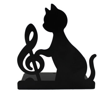 Buchstütze Violinschlüssel / Notenschlüssel mit Katze...