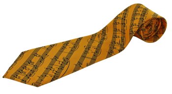 Krawatte Notenlinien gelb