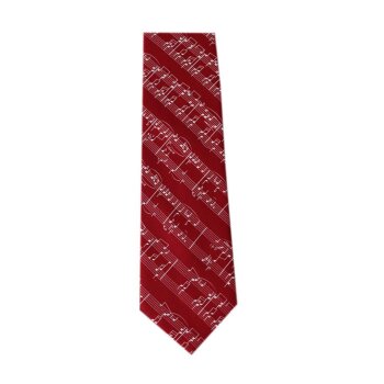 Krawatte Notenlinien rot/weiß