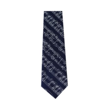Krawatte Notenlinien dunkelblau