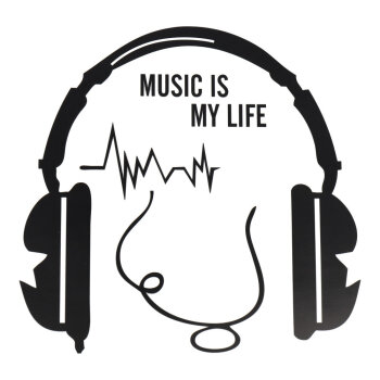 Aufkleber Schalter Musik ist mein Leben