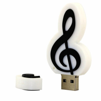 USB Stick Violinschlüssel / Notenschlüssel weiß-schwarz...