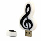 USB Stick Violinschlüssel / Notenschlüssel weiß-schwarz 32 GB