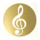 Aufkleber Violinschlüssel / Notenschlüssel wetterfest 10 cm gold
