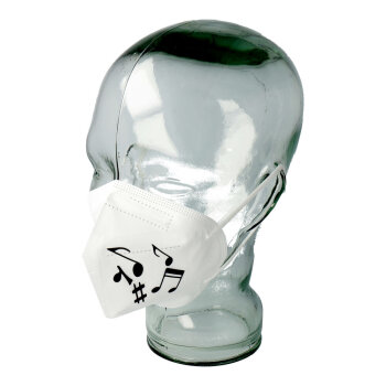 FFP2-Maske Notenmix weiß mit schwarz