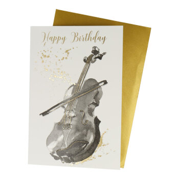 Doppelkarte Happy Birthday Geige / Violine
