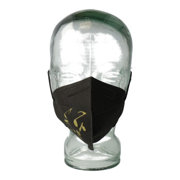 FFP2-Maske Notenmix schwarz mit gold