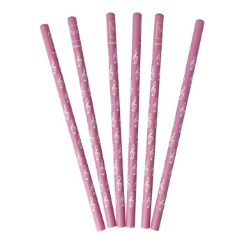 Bleistiftset Violinschlüssel (6-Stück-Packung) rosa