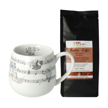 Tasse Musik Katzen mit Musiker-Kaffee gemahlen