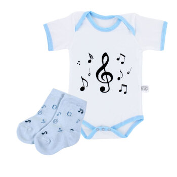 Geschenkset Musiker Baby blau