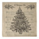 Servietten Weihnachtsbaum mit Notenzeilen (33 x 33 cm) natur