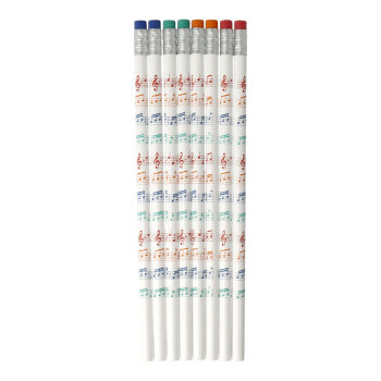 Bleistifte Notenlinien weiß-bunt 8er-Set