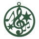 Weihnachtskugel Filz Violinschlüssel grün